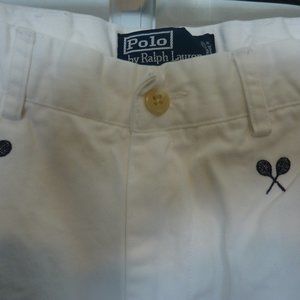 Polo by Ralph Lauren White Tennis Racquet Logo
